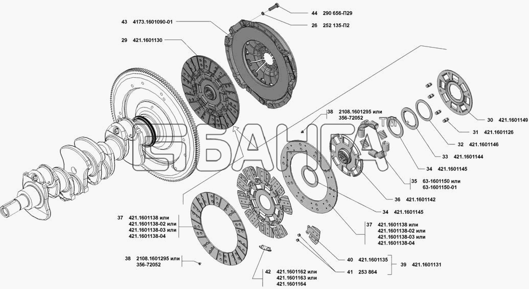 УМЗ УМЗ-4213 (Евро 3) Схема Сцепление-27 banga.ua
